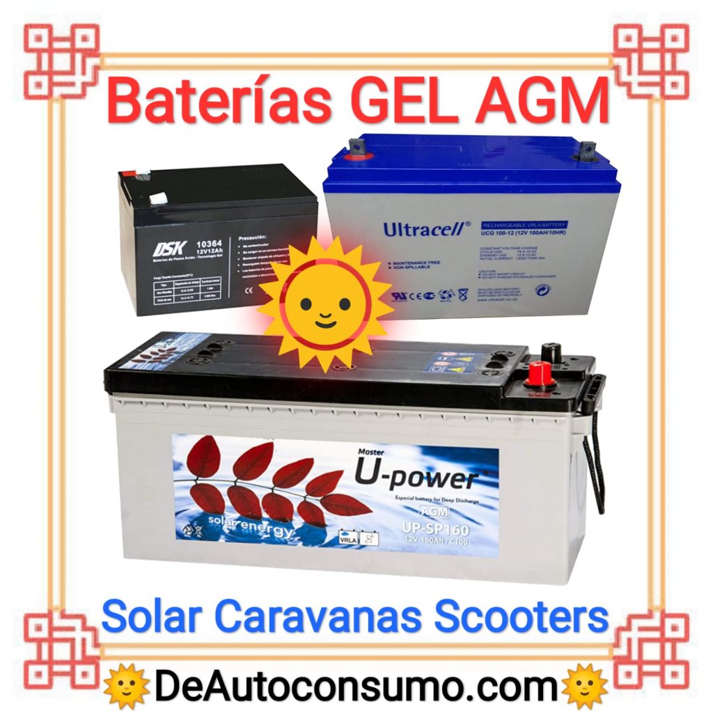 Baterías de GEL AGM solar caravanas scooters