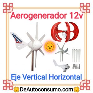 Aerogenerador 12v Eje Vertical Horizontal Doméstico