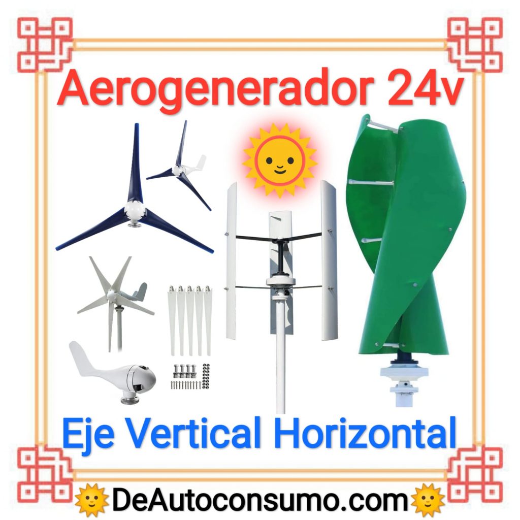 Aerogenerador 24v Eje Vertical Horizontal Doméstico