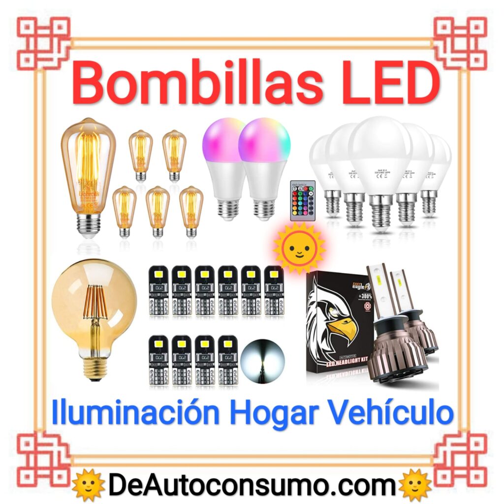 Bombillas LED Iluminación Hogar Vehiculo E14 E27 H1 T10 H4 P21W